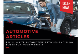 write automotive articles for your car blog and website