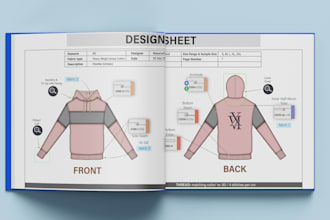 create hoodie tech pack ready for manufacturer