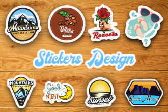 design sticker logo badge label decals and die cut