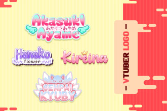 create custom cute vtuber logo design for your virtual anime streamer