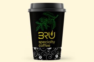 create coffee mockup, packaging, and label sticker design