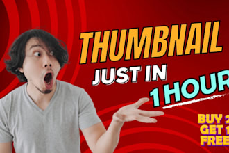 design professional and royalty free thumbnails in 1 hour