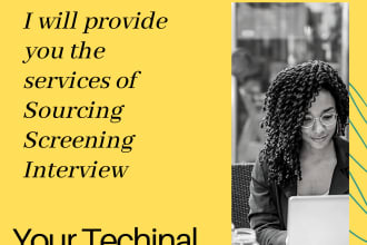 handle technical and IT recruitment, sourcing from linkedin, indeed