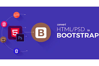 convert figma, xd or PSD to responsive HTML using bootstrap 5
