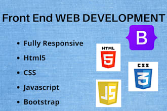 develop front end web using html css js and bootstrap