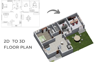 convert your plan to 3d floor plan