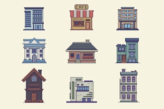 create an unique pixel art building for you within 12 hours
