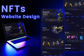 design nft and crypto website and landing page UI in figma