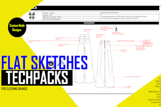 be your fashion designer and make factory ready tech packs