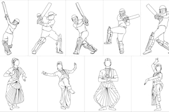 draw detailed or simple line art illustration for you