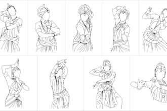 draw detailed or simple line art illustration for you