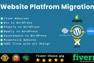 build wix website or  clone wix to wordpress platform
