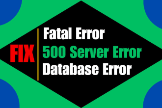 fix 500 internal server error, critical error, fatal error and database error