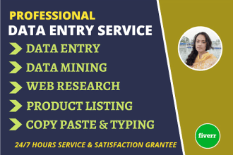 do data entry for data mining, scraping, and copy paste job