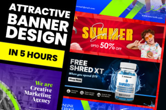 design creative web banners, google ads and social media post
