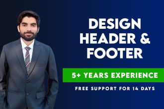design header and footer of your wordpress website
