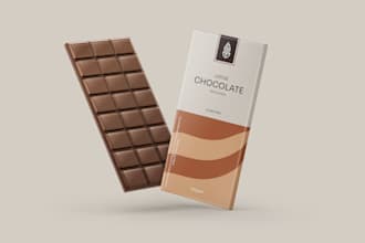 do professional chocolate packaging, bar and box design