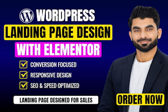 create wordpress landing page design or elementor landing page