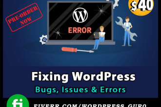 fix wordpress bugs or hosting problems