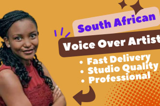 professionally record a south african female voice over