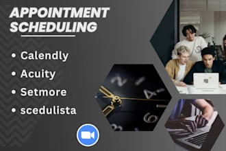 setup calendly, acuity scheduling, setmore, and squarespace