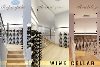 design wine cellar or bouldering gym and repurpose space