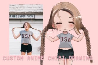 draw you as a cute anime chibi character
