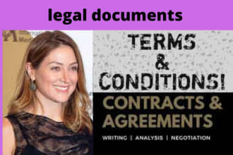draft lawyer contracts, legal agreements, terms and conditions or privacy policy