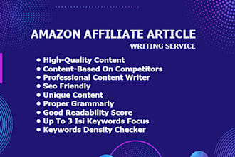 write amazon affiliate articles and blogs