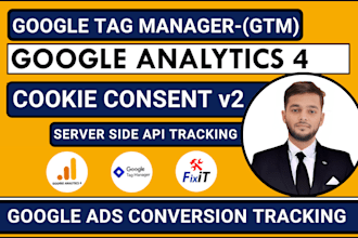 setup google ads conversion, analytics 4, cookie consent mode v2 and tag manager