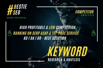 do deep SEO keyword research and competitor analysis within 24