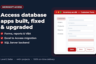 build, fix or upgrade your microsoft access database application