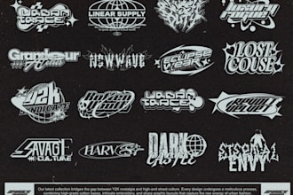 create streetwear y2k grunge logo design