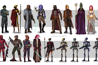draw sci fi, star wars, mecha, sprite dnd art