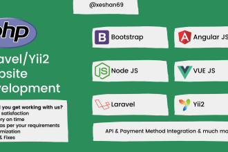develop laravel website, core PHP website, PHP yii2 website