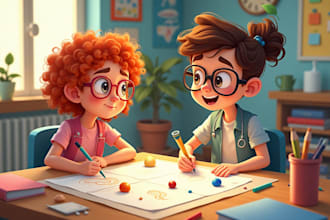 design awesome children book illustration for your children story book