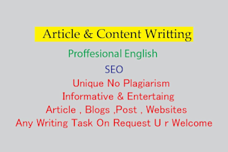 write high quality article for your websites