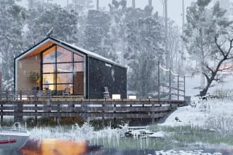 design 3d models and render of container designs, kiosks, and cafe shops
