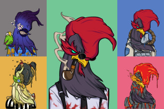 custom nft art design, cartoon character