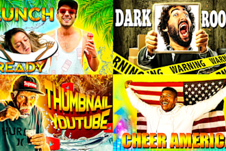 design amazing youtube thumbnails with clickbait style in 3hr