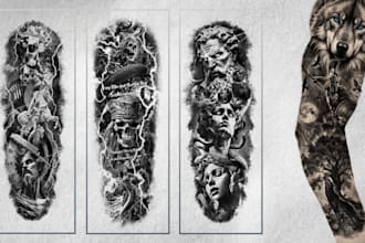 create unique realism tattoo design with my style