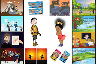 create your american african childrens book illustrations and images to vector