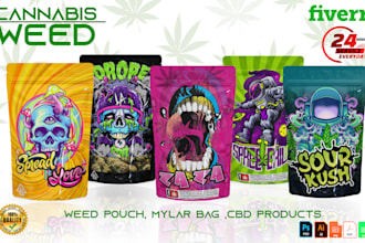 do packaging design, pouch label, mylar bag, pouch bag design in 24 hours