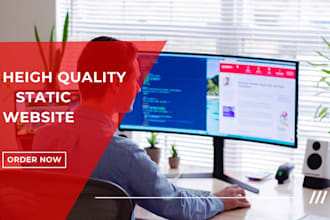 design and develop a static responsive website with HTML CSS bootstrap and js