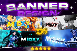 design epic banner for youtube twitter discord in 2h