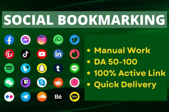 do 120 social bookmarking for high da white hat SEO link building