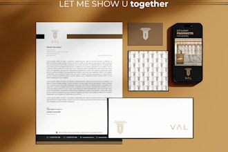 design a professional logo, business card, and letterhead for your brand