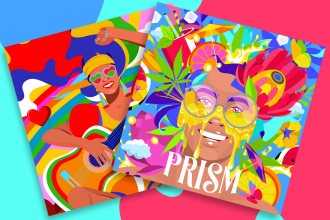 design a colorful album cover art
