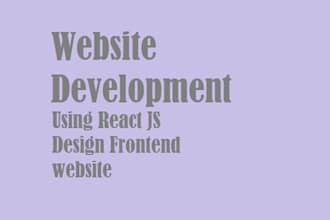 create front end in react js website development, design responsive web