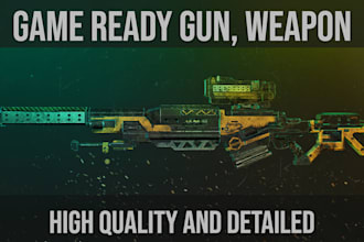 create high quality 3d gun, weapon model for your projects